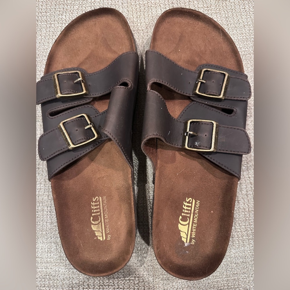 Cliffs by WHITE MOUNTAIN Dark Brown Buckle Sandals